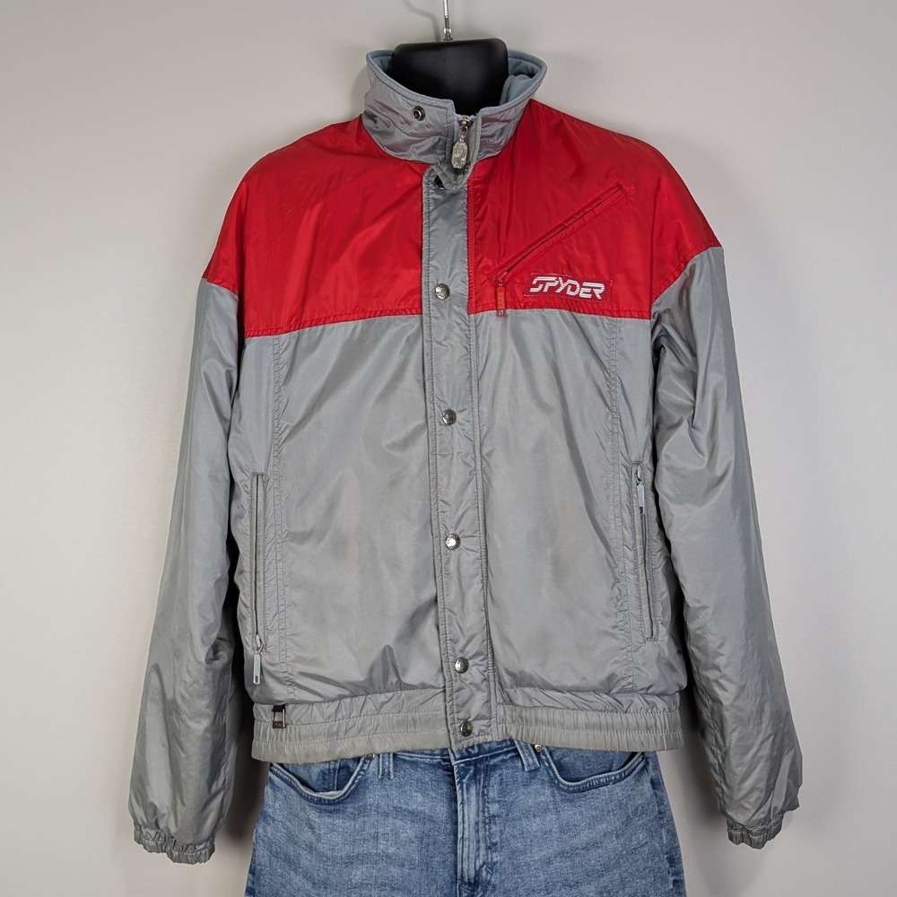 Vintage Spyder Entrant Ski Jacket Men's ML Gray/Red Made in Japan Thinsulate